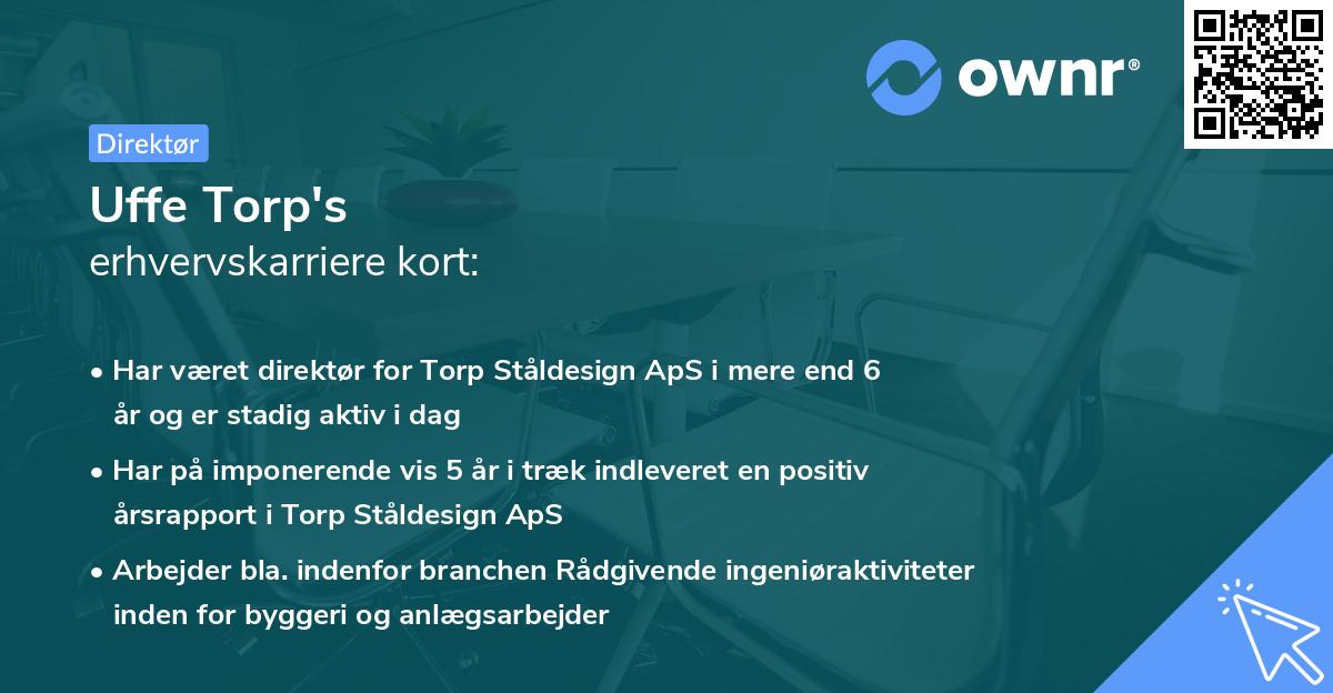 Uffe Torp's erhvervskarriere kort