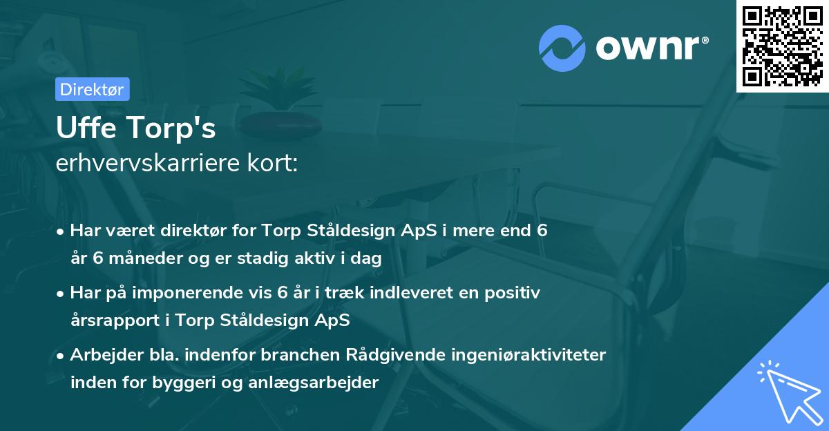 Uffe Torp's erhvervskarriere kort