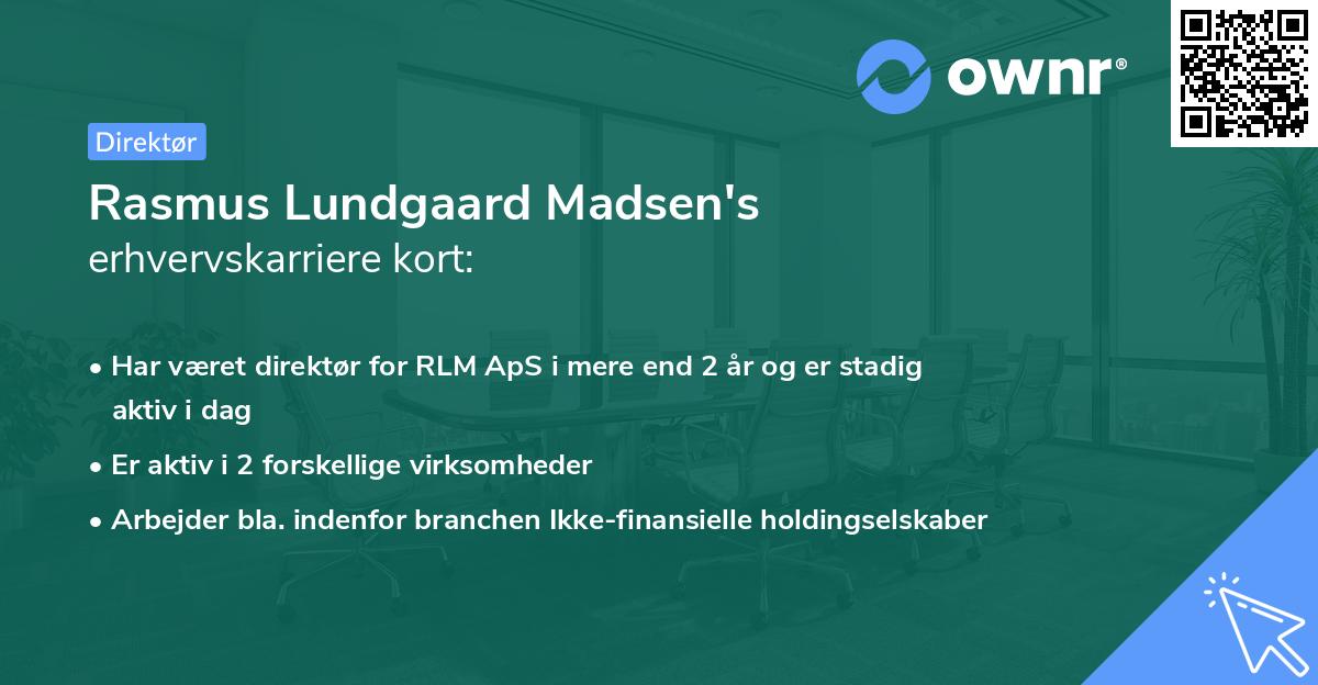 Rasmus Lundgaard Madsen's erhvervskarriere kort