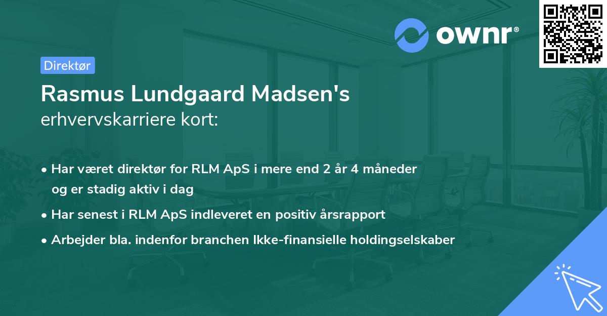Rasmus Lundgaard Madsen's erhvervskarriere kort