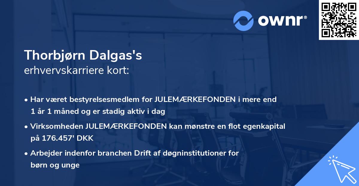Thorbjørn Dalgas's erhvervskarriere kort