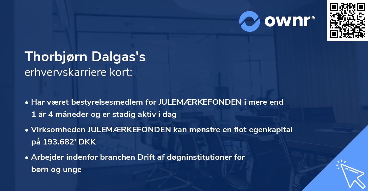 Thorbjørn Dalgas's erhvervskarriere kort
