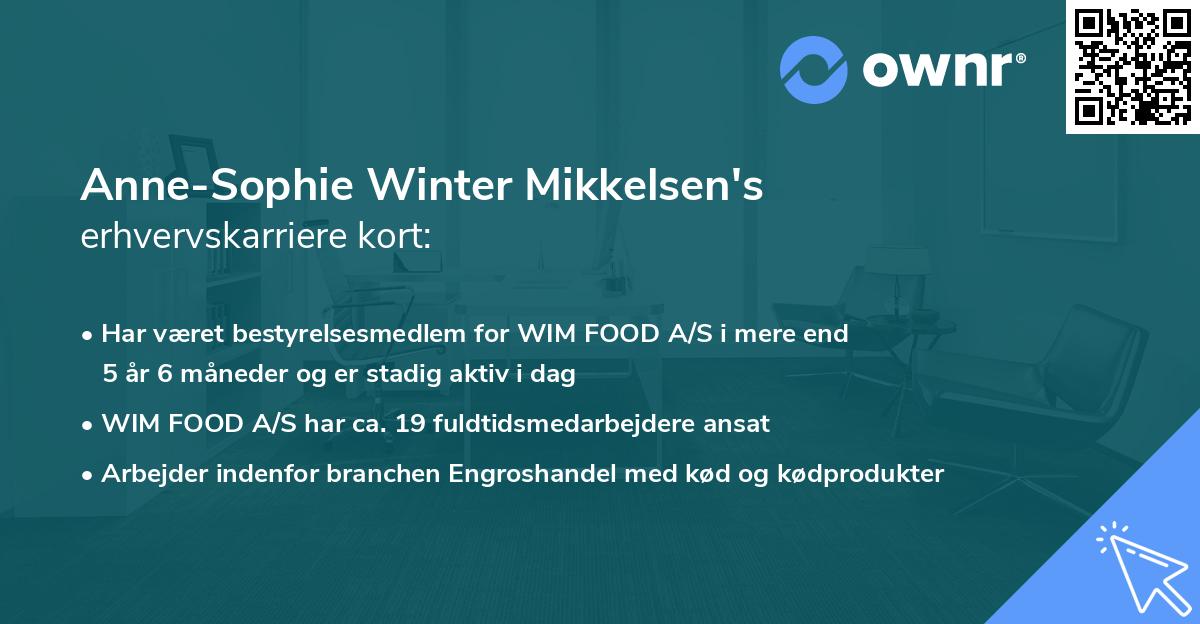 Anne-Sophie Winter Mikkelsen's erhvervskarriere kort