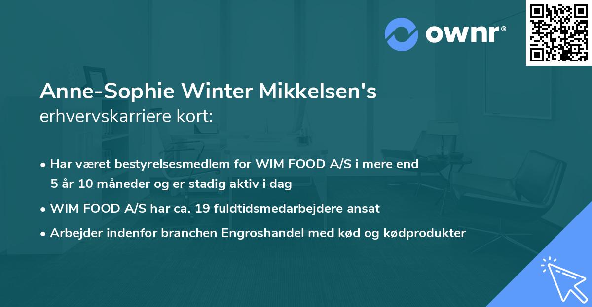 Anne-Sophie Winter Mikkelsen's erhvervskarriere kort