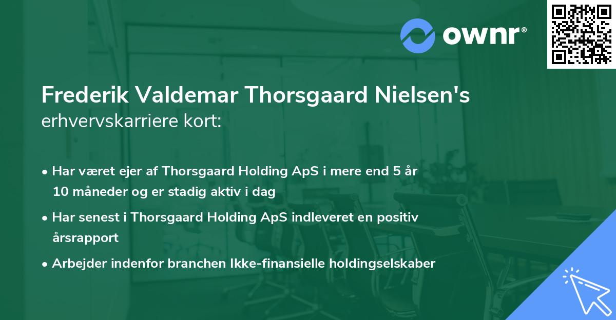 Frederik Valdemar Thorsgaard Nielsen's erhvervskarriere kort