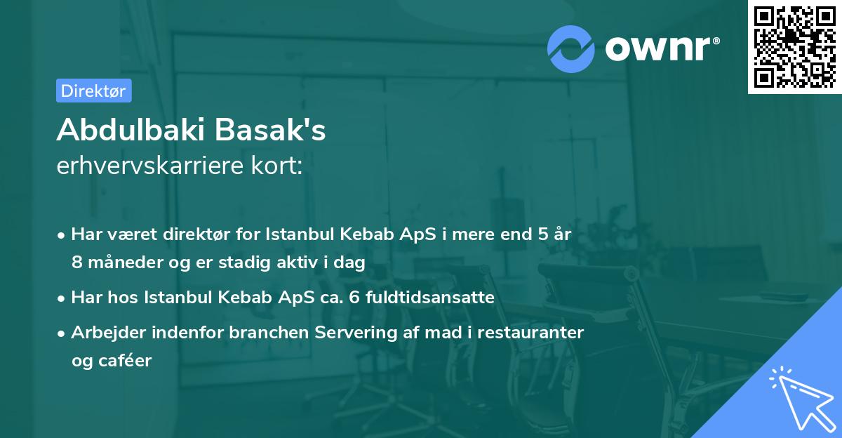 Abdulbaki Basak's erhvervskarriere kort