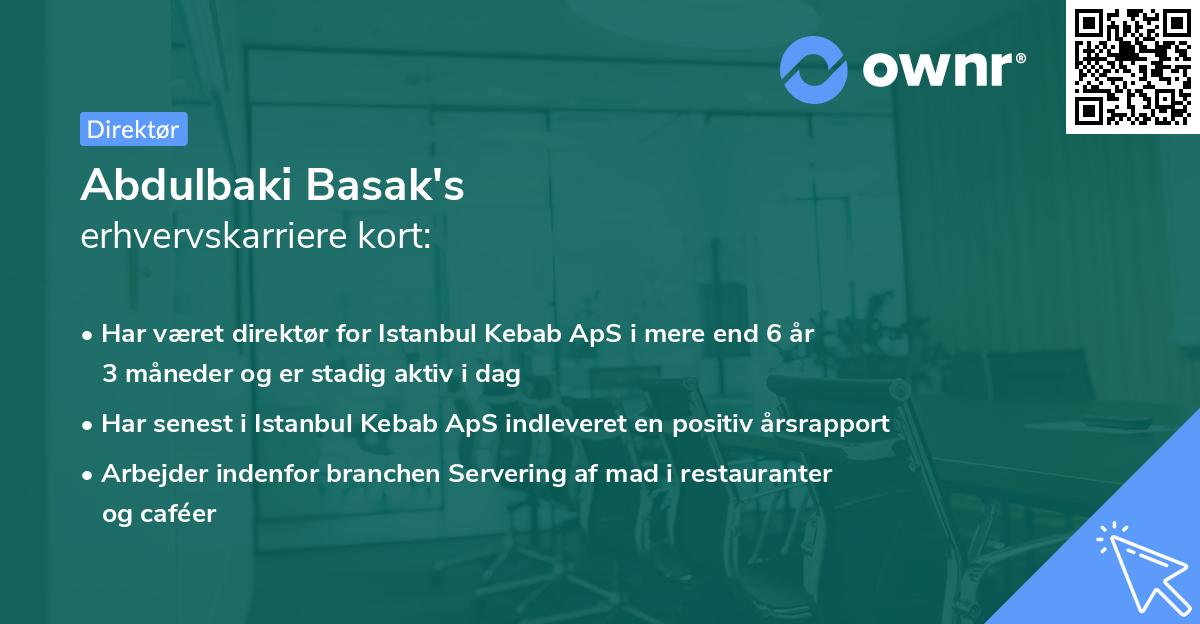 Abdulbaki Basak's erhvervskarriere kort