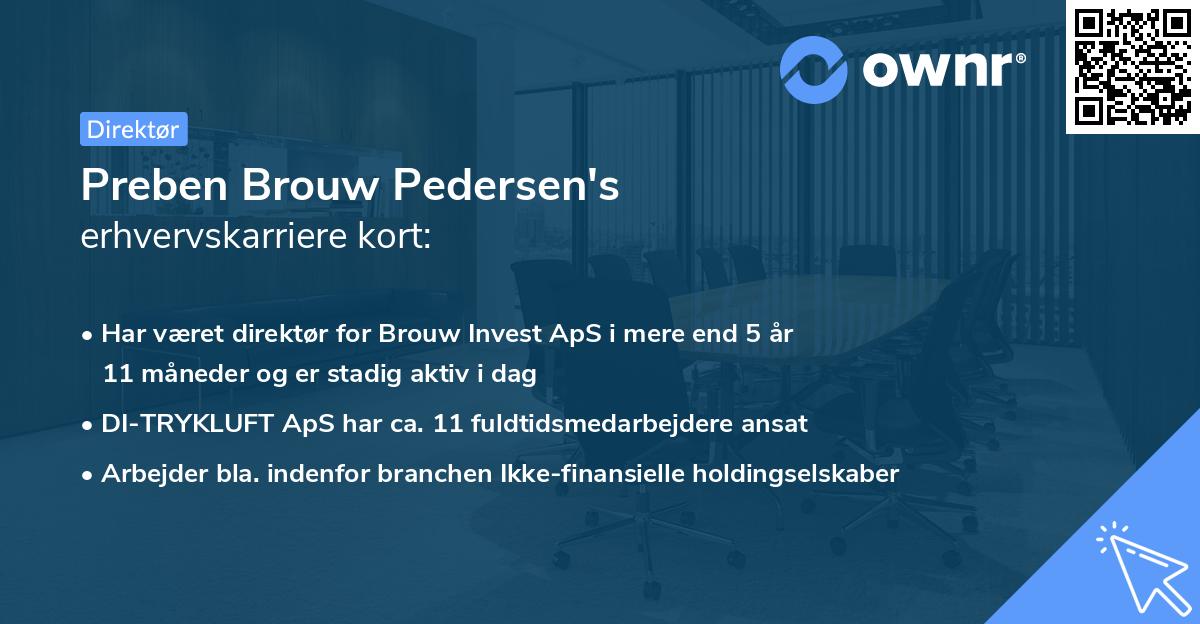 Preben Brouw Pedersen's erhvervskarriere kort