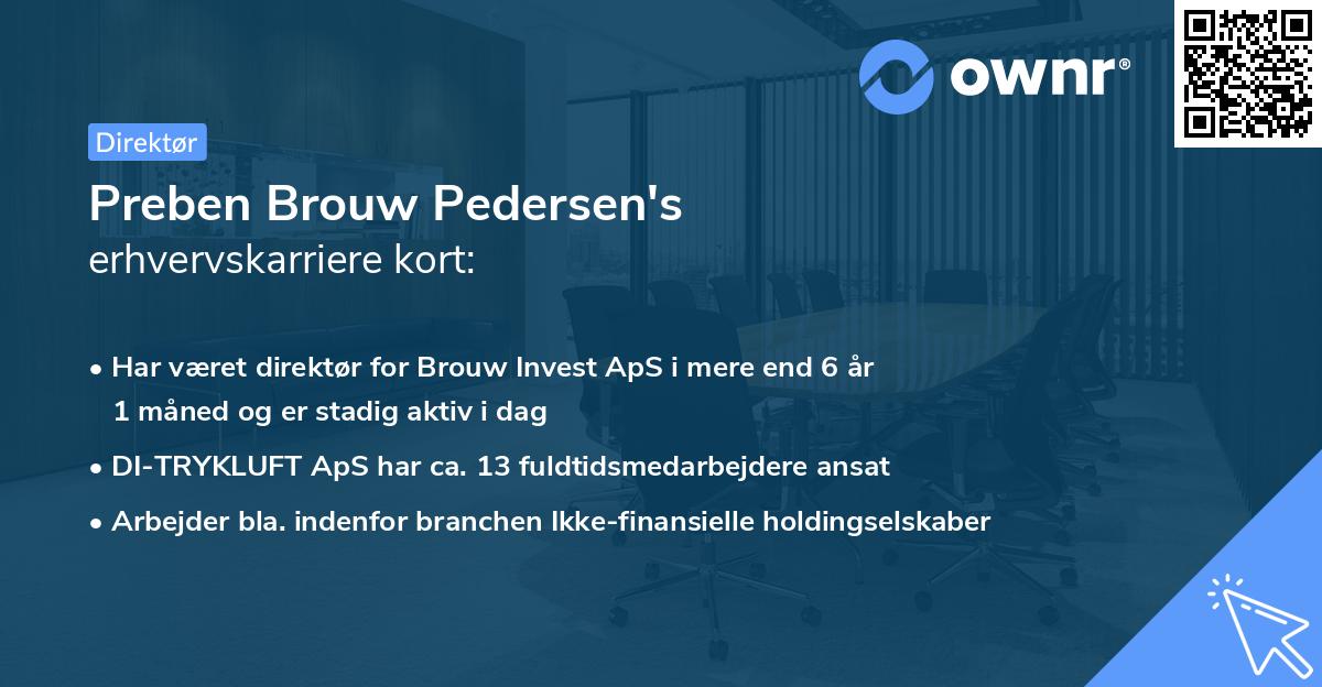 Preben Brouw Pedersen's erhvervskarriere kort