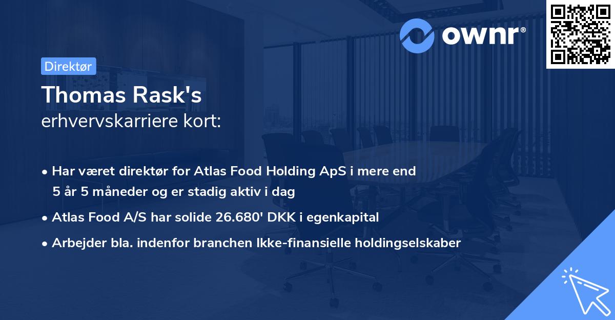 Thomas Rask's erhvervskarriere kort