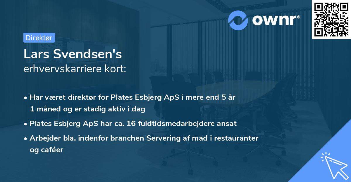 Lars Svendsen's erhvervskarriere kort