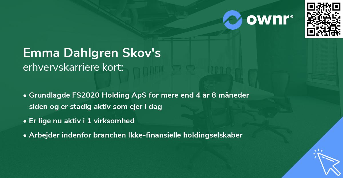 Emma Dahlgren Skov's erhvervskarriere kort