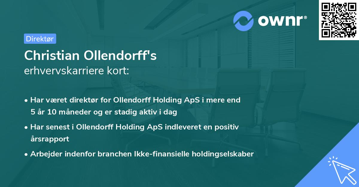 Christian Ollendorff's erhvervskarriere kort
