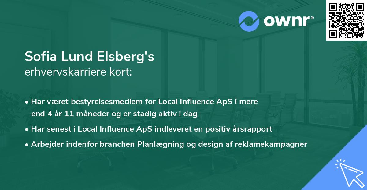 Sofia Lund Elsberg's erhvervskarriere kort