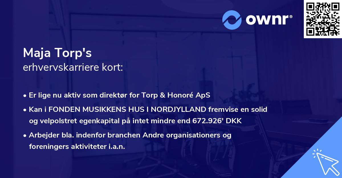 Maja Torp's erhvervskarriere kort