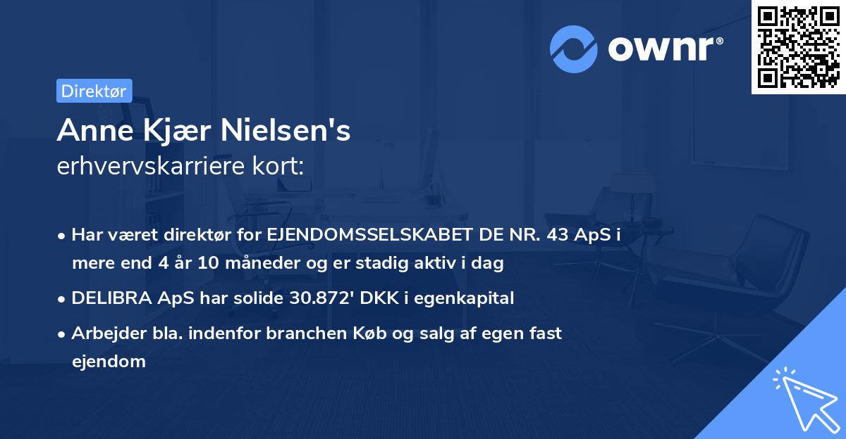Anne Kjær Nielsen's erhvervskarriere kort