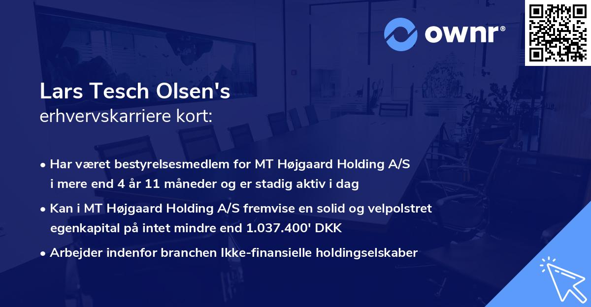 Lars Tesch Olsen's erhvervskarriere kort