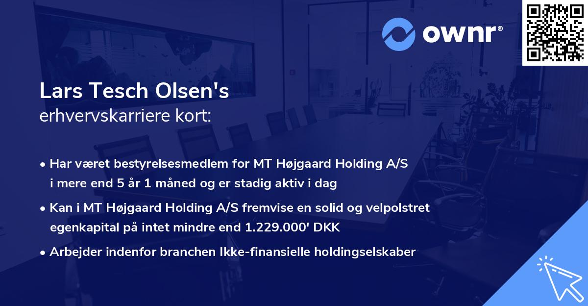 Lars Tesch Olsen's erhvervskarriere kort