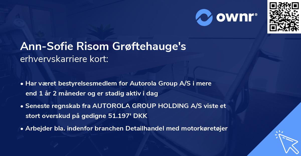 Ann-Sofie Risom Grøftehauge's erhvervskarriere kort