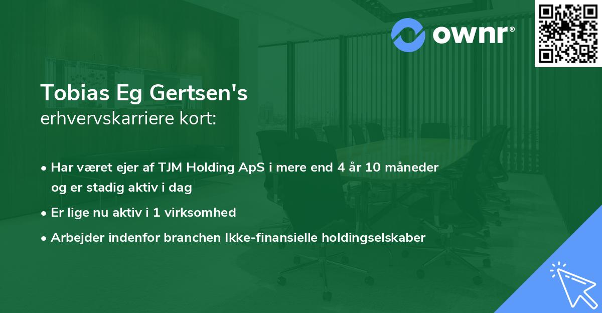 Tobias Eg Gertsen's erhvervskarriere kort