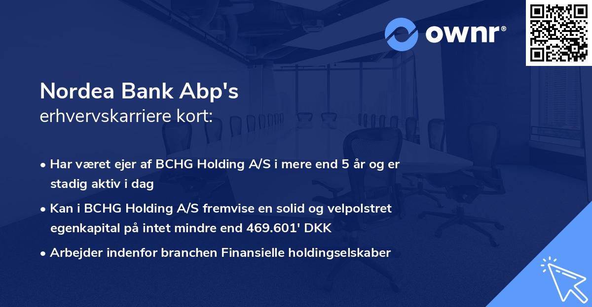 Nordea Bank Abp's erhvervskarriere kort