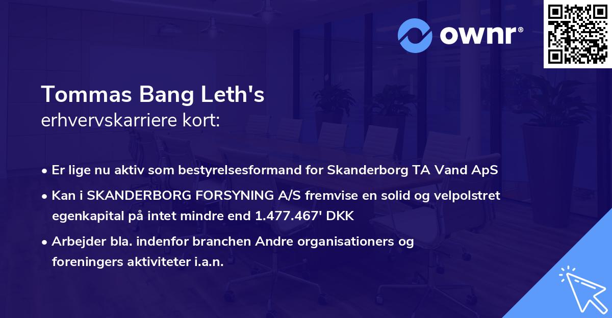 Tommas Bang Leth's erhvervskarriere kort
