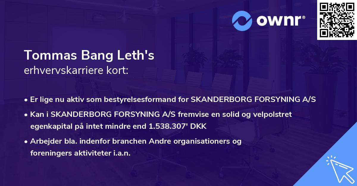 Tommas Bang Leth's erhvervskarriere kort