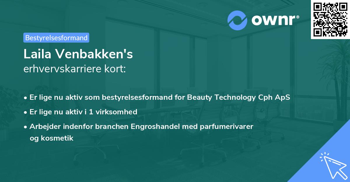Laila Venbakken's erhvervskarriere kort