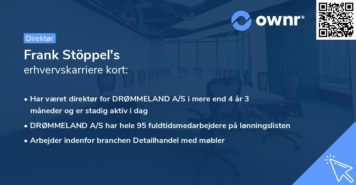 Frank Stöppel's erhvervskarriere kort