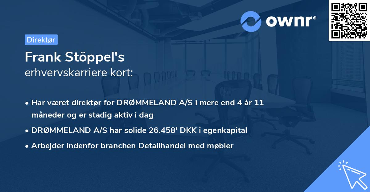 Frank Stöppel's erhvervskarriere kort