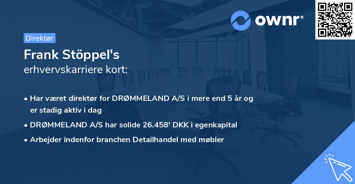 Frank Stöppel's erhvervskarriere kort