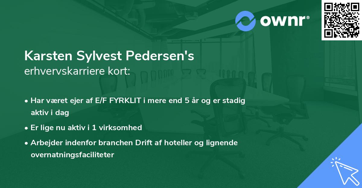 Karsten Sylvest Pedersen's erhvervskarriere kort