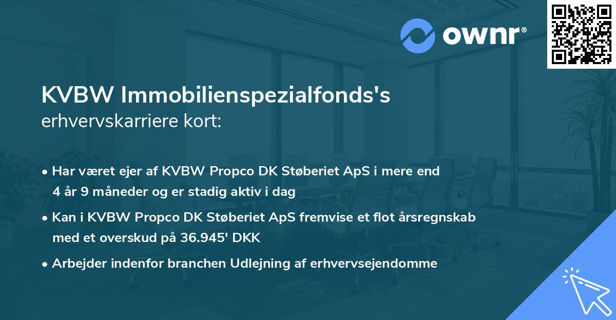 KVBW Immobilienspezialfonds's erhvervskarriere kort