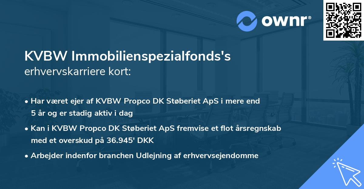 KVBW Immobilienspezialfonds's erhvervskarriere kort