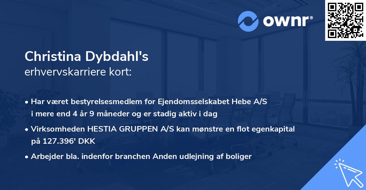 Christina Dybdahl's erhvervskarriere kort