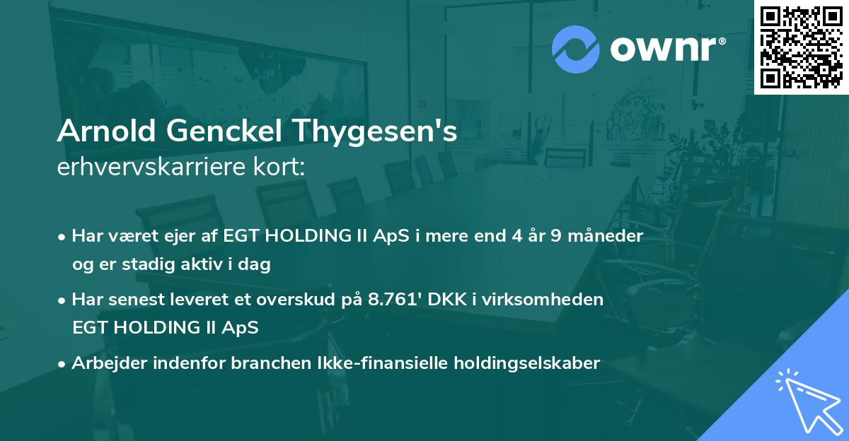 Arnold Genckel Thygesen's erhvervskarriere kort