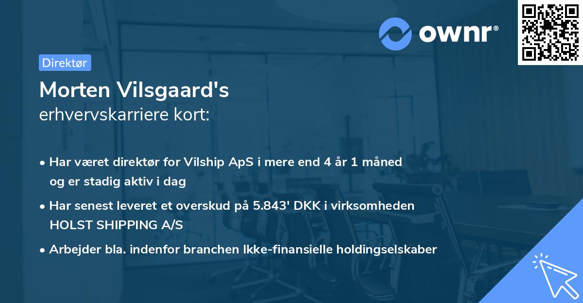 Morten Vilsgaard's erhvervskarriere kort