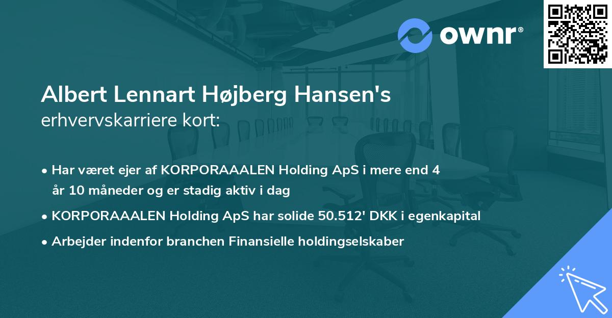 Albert Lennart Højberg Hansen's erhvervskarriere kort