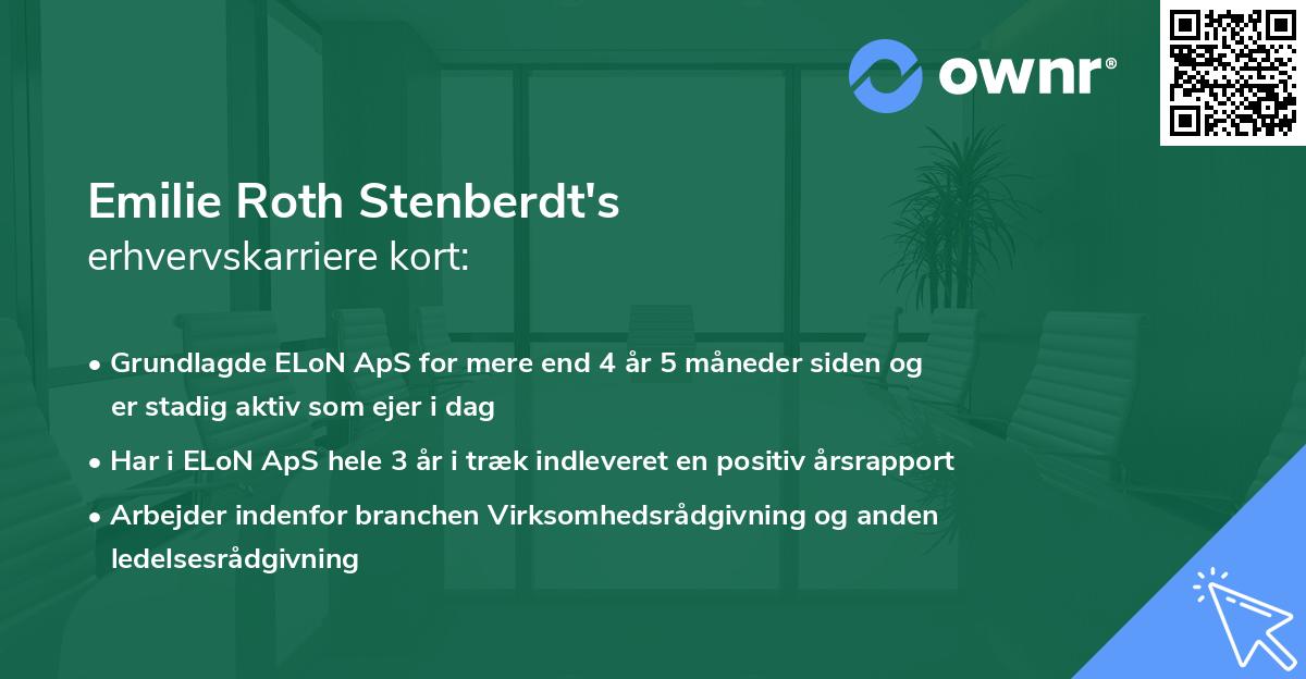 Emilie Roth Stenberdt's erhvervskarriere kort