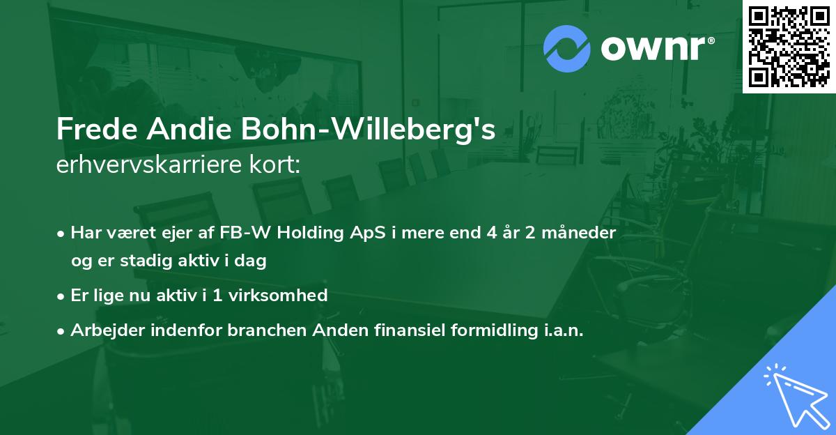 Frede Andie Bohn-Willeberg's erhvervskarriere kort