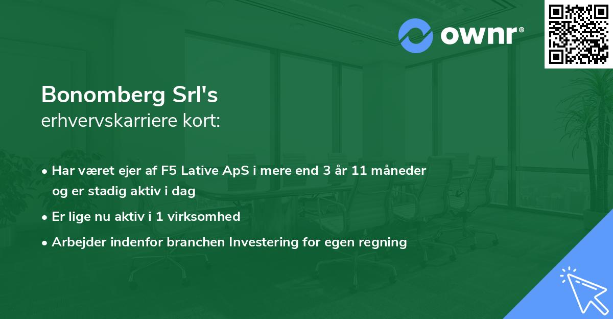 Bonomberg Srl's erhvervskarriere kort