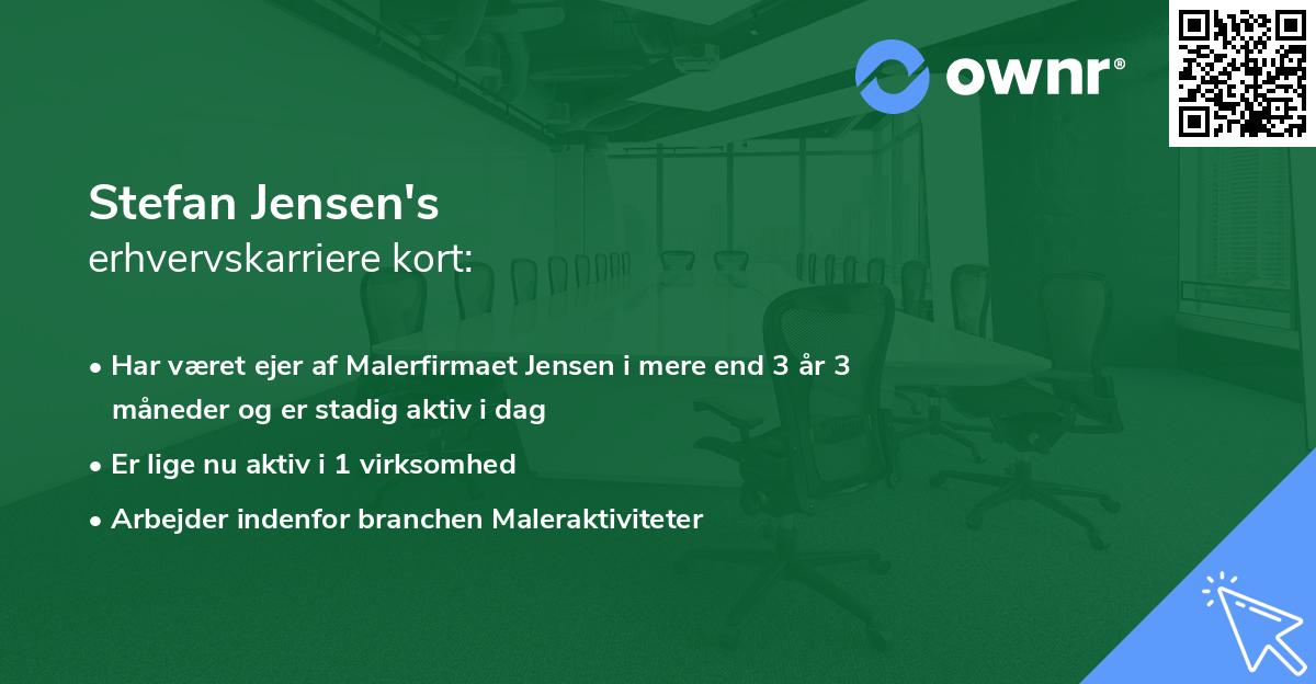 Stefan Jensen's erhvervskarriere kort
