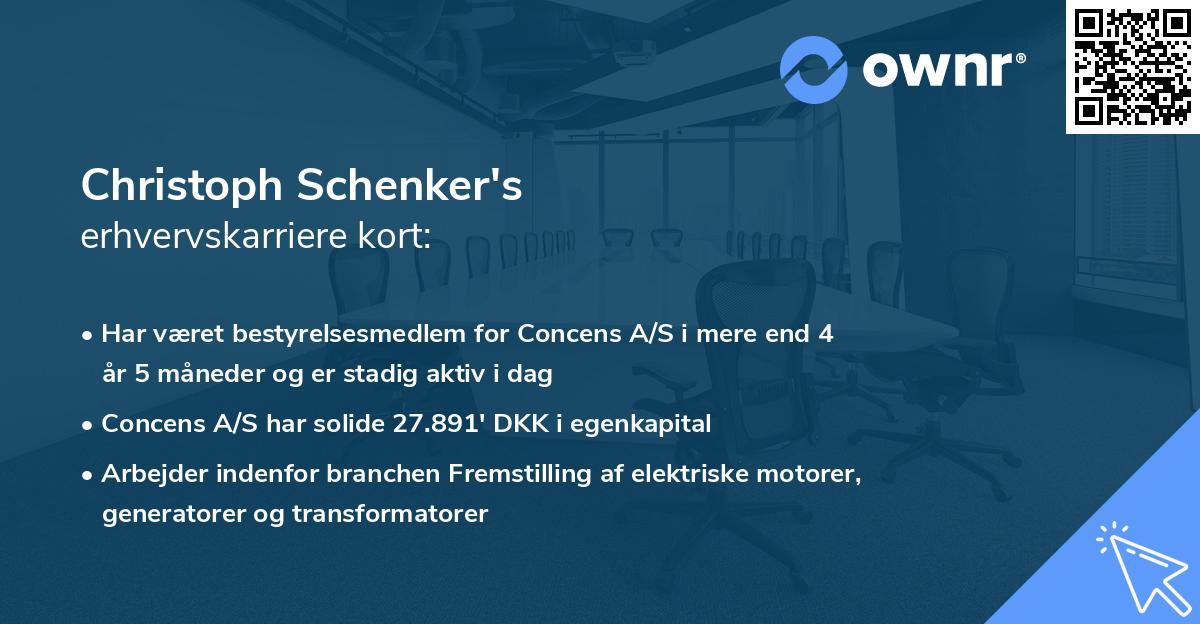 Christoph Schenker's erhvervskarriere kort