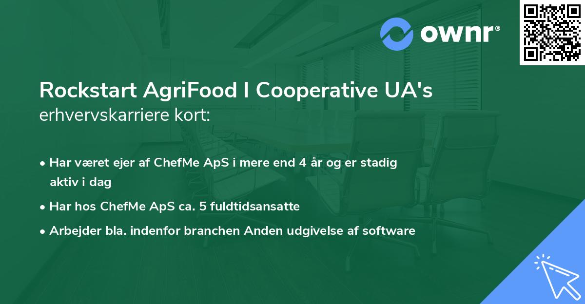Rockstart AgriFood I Cooperative UA's erhvervskarriere kort
