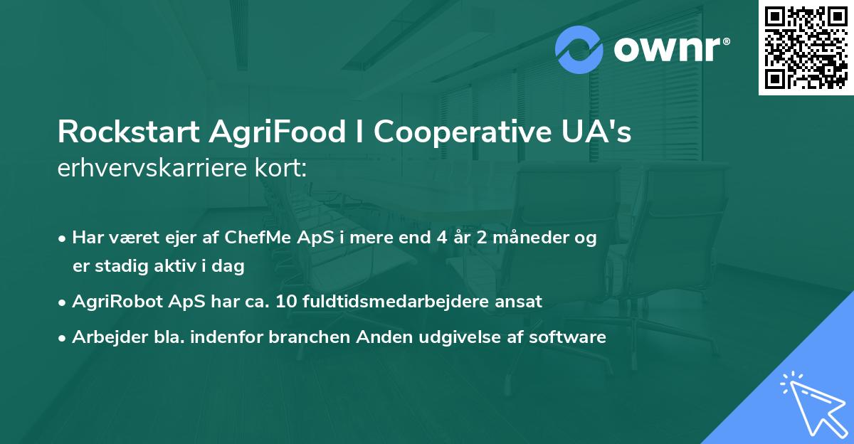 Rockstart AgriFood I Cooperative UA's erhvervskarriere kort