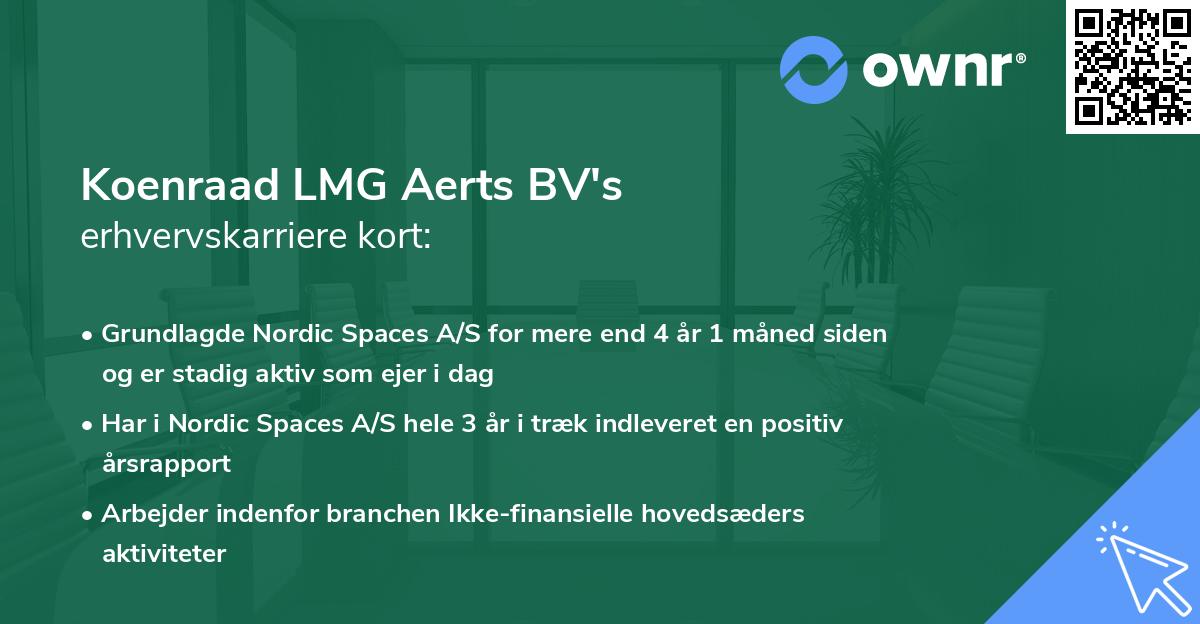 Koenraad LMG Aerts BV's erhvervskarriere kort