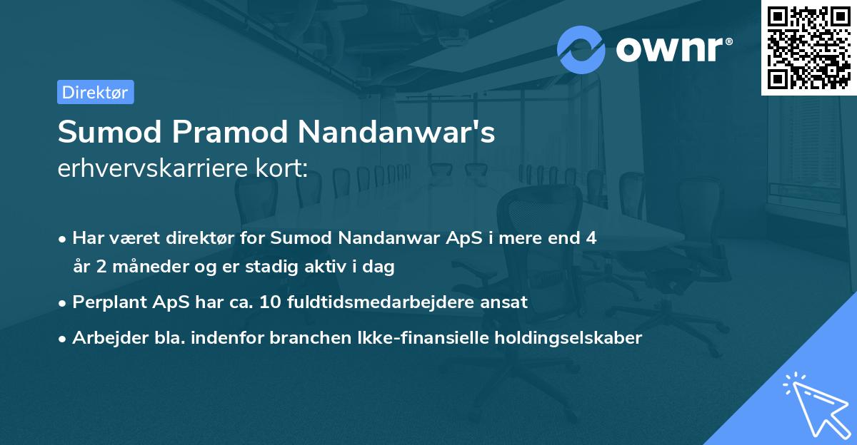 Sumod Pramod Nandanwar's erhvervskarriere kort