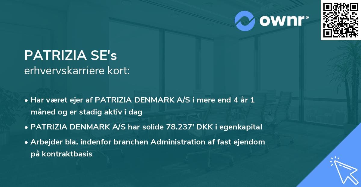 PATRIZIA SE's erhvervskarriere kort