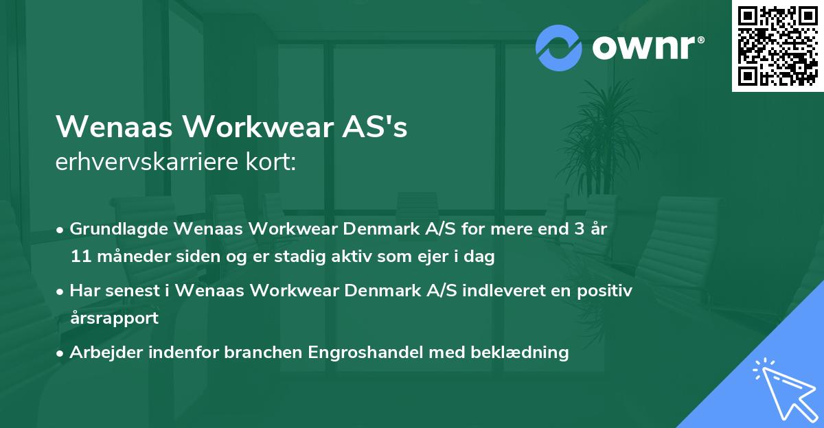 Wenaas Workwear AS's erhvervskarriere kort