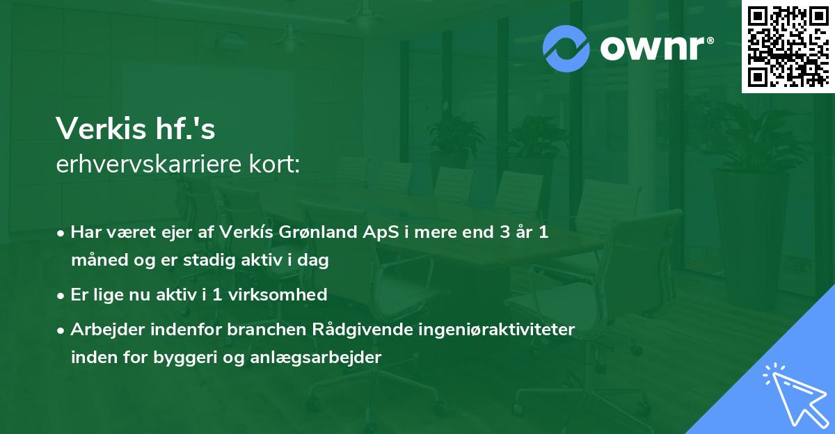 Verkis hf.'s erhvervskarriere kort